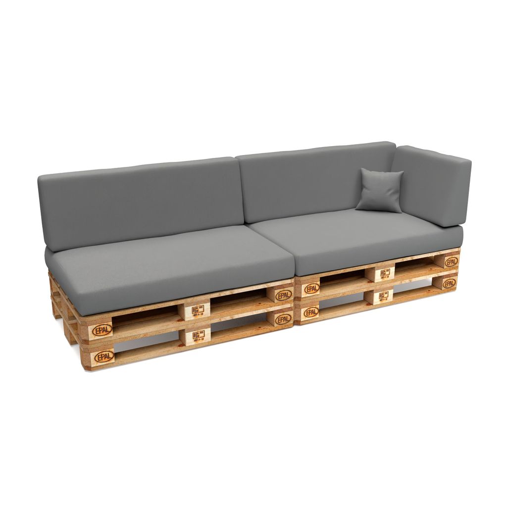 POKAR Palettenkissen Palettenauflagen mit abnehmbarem Bezug Palettensofa, Größe:6er Set, Farbe:Grau - Wasserdicht