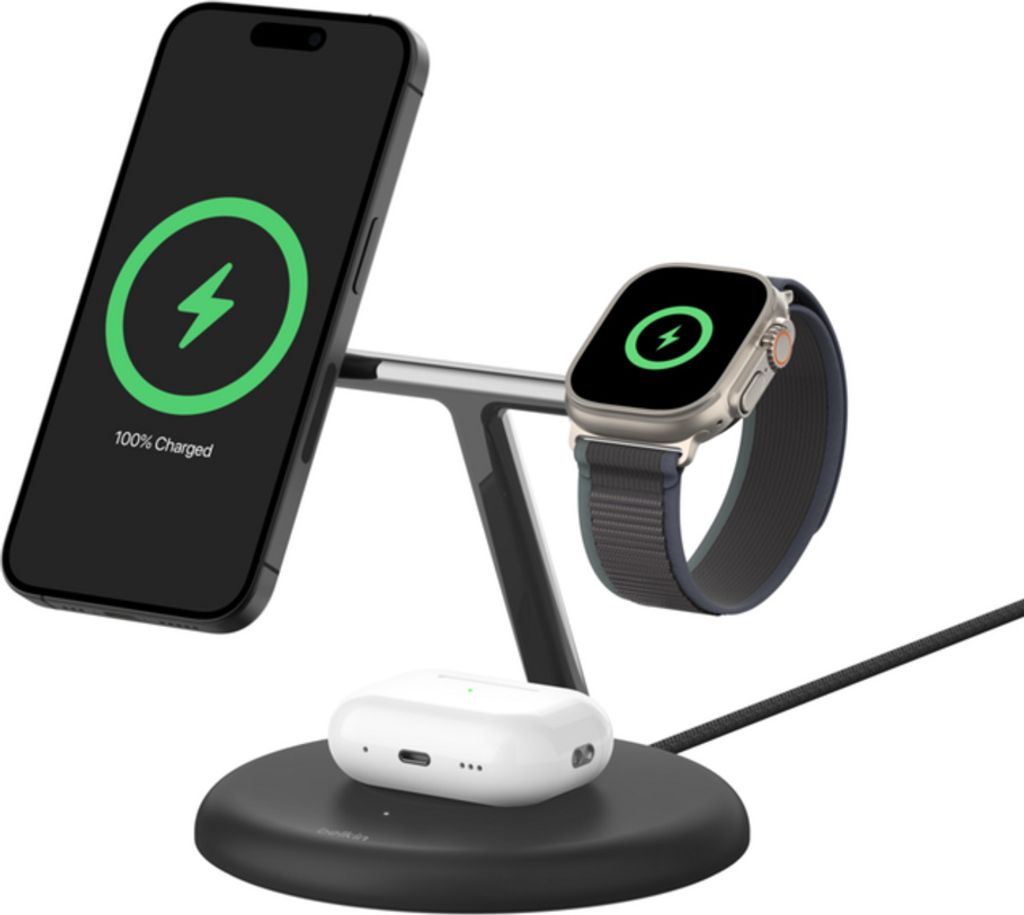 Belkin Drahtloses Ladegerät 3In1 Magsafe 15W Schwarz