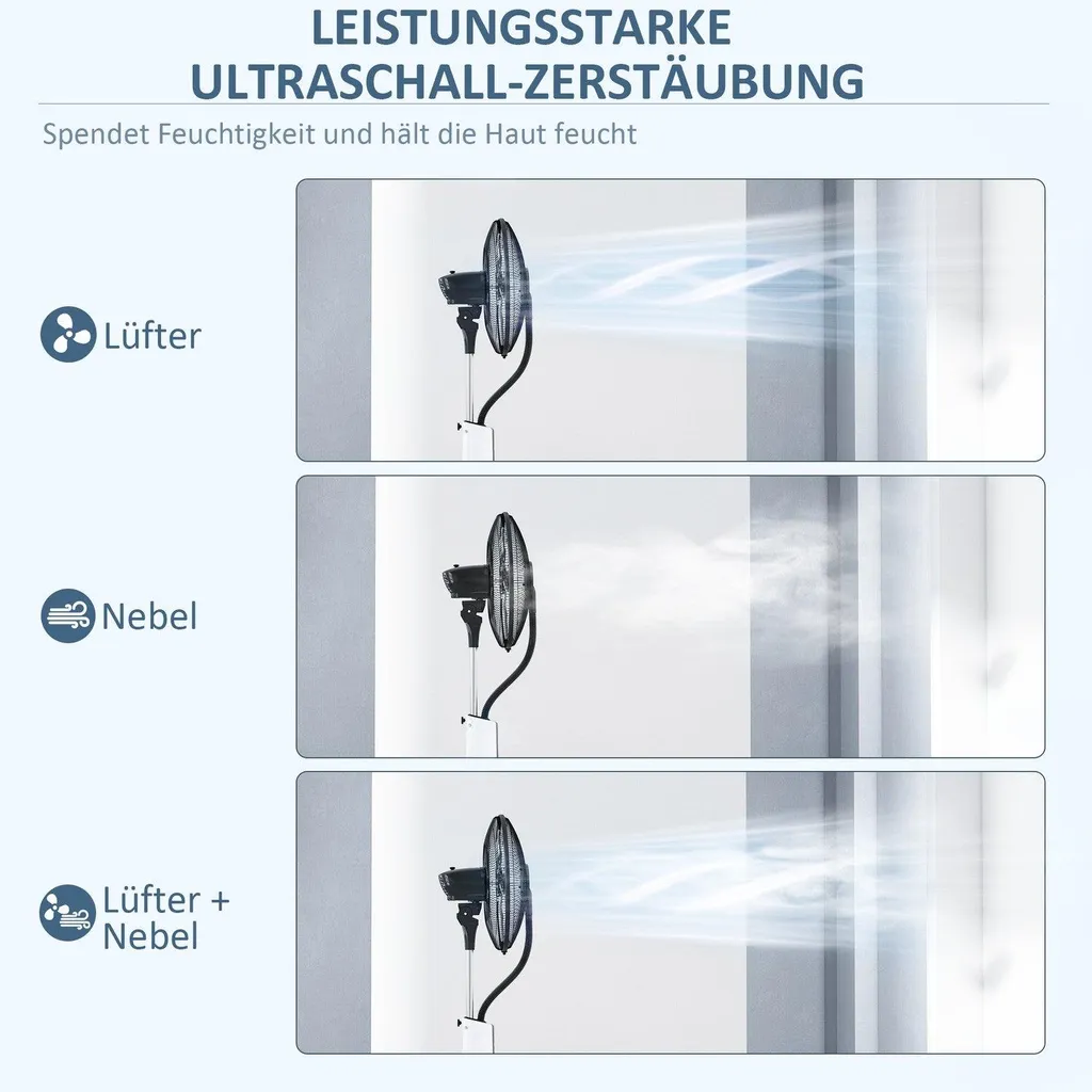 Ventilateur à eau oscillant avec télécommande et minuterie programmable