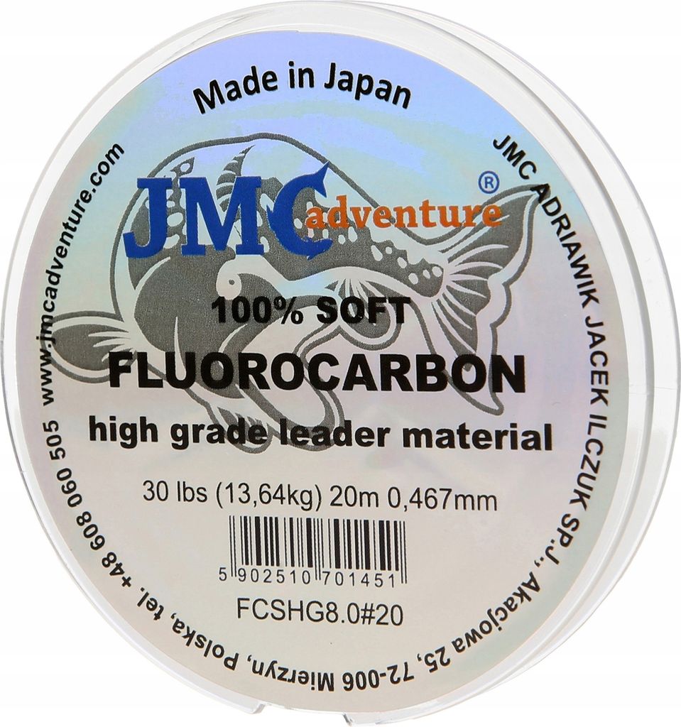 100% fluorocarbon JMC ADVENTURE 20m, 0.467mm 30 lbs