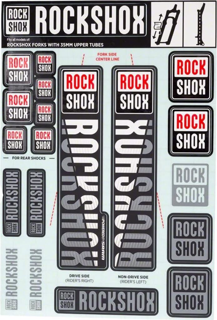 RockShox Dekor Set Rockshox 35 Mm Weiss 2018+