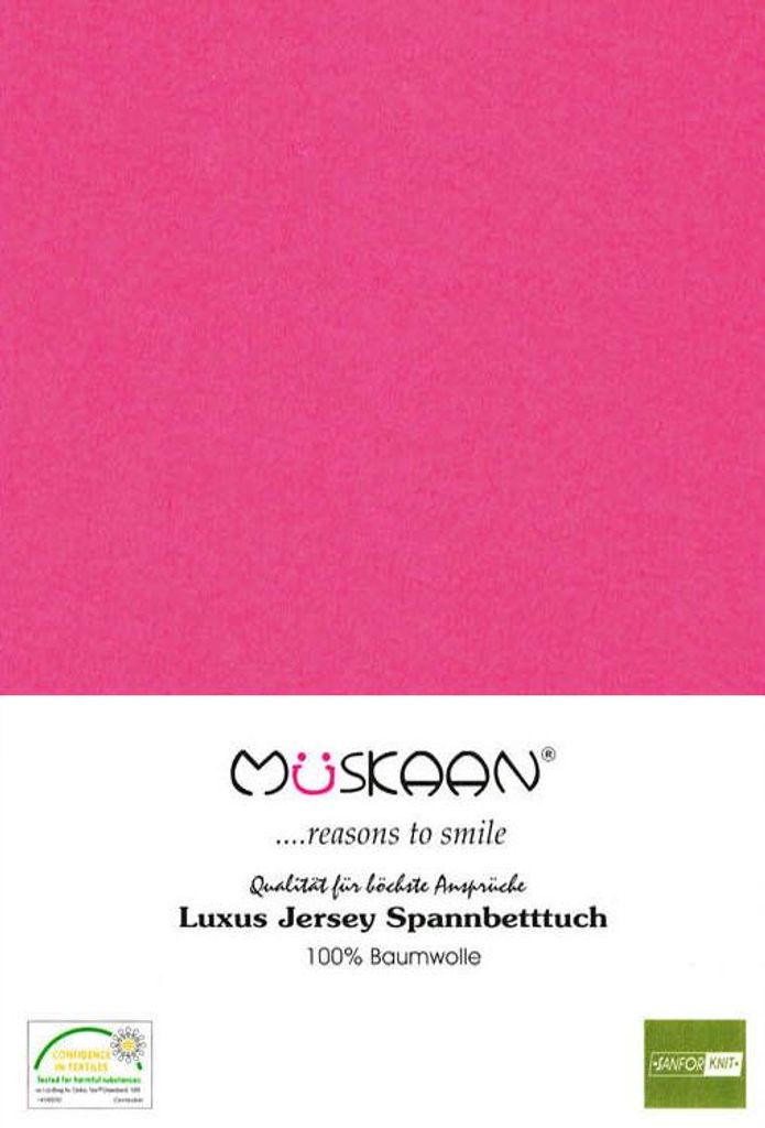 Jersey Spannbettlaken 180x200 - 200x200 cm Magenta / Pink - Produktbild 