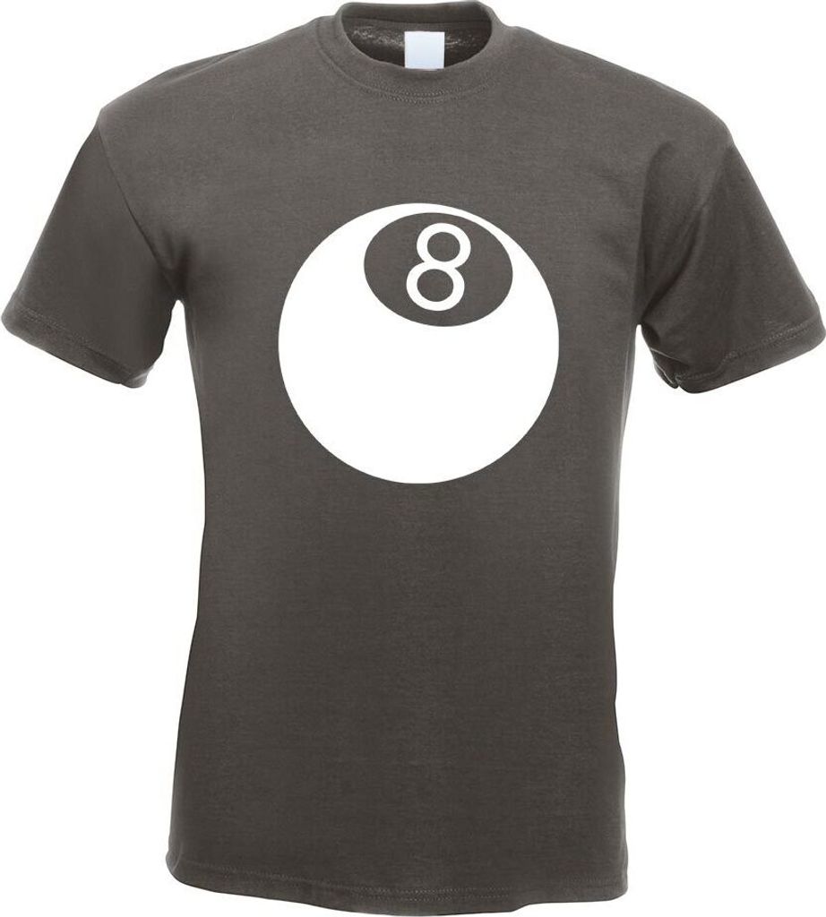 Kiwistar - T-Shirt - Graphit - 8 Ball Motiv Bedruckt Funshirt Design Print - mit Motiv Bedruckt - Funshirt Design - Sport - Freizeit - Herren - M