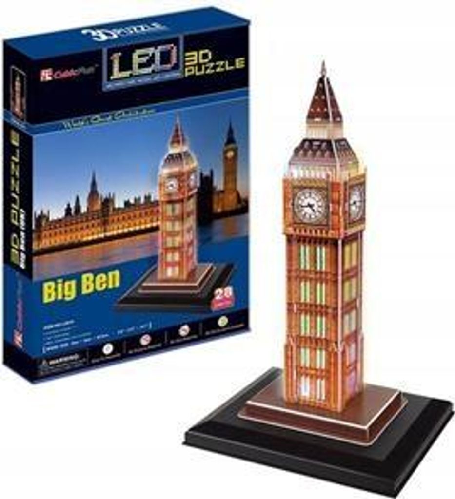 CubicFun Cubic Fun 3d Puzzel Big Ben LED, 28 Stück(e), Gebäude, 8 Jahr(e)