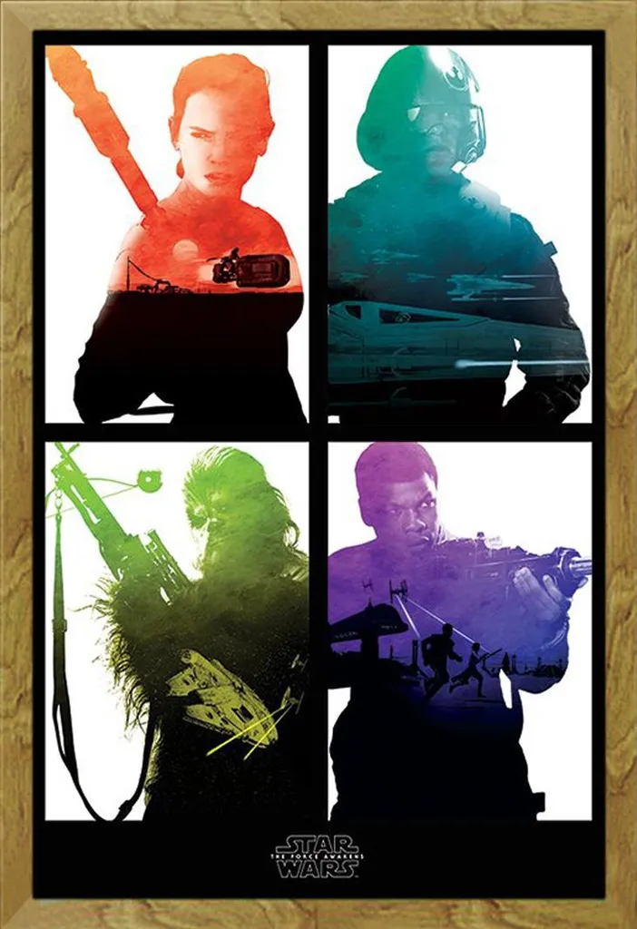 Poster Star Wars Rebel Blocks + Cornice Legno Shinsuke Maxi Oak