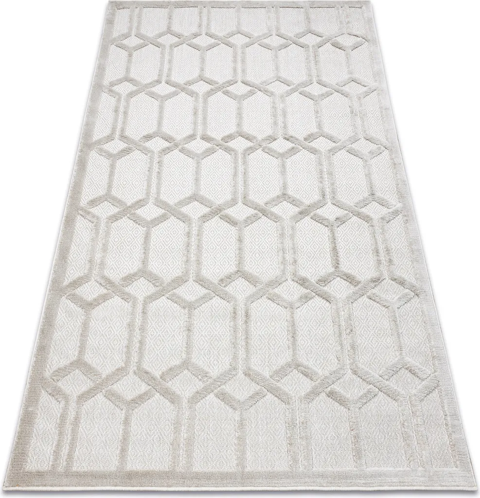 Tapis idéal salle à manger beige 120x170 cm SANTO SISAL géométrique