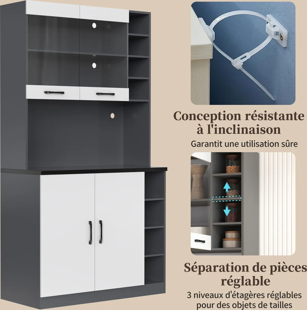 Commode LED AIORBER blanche 100x47x187cm pour votre chambre