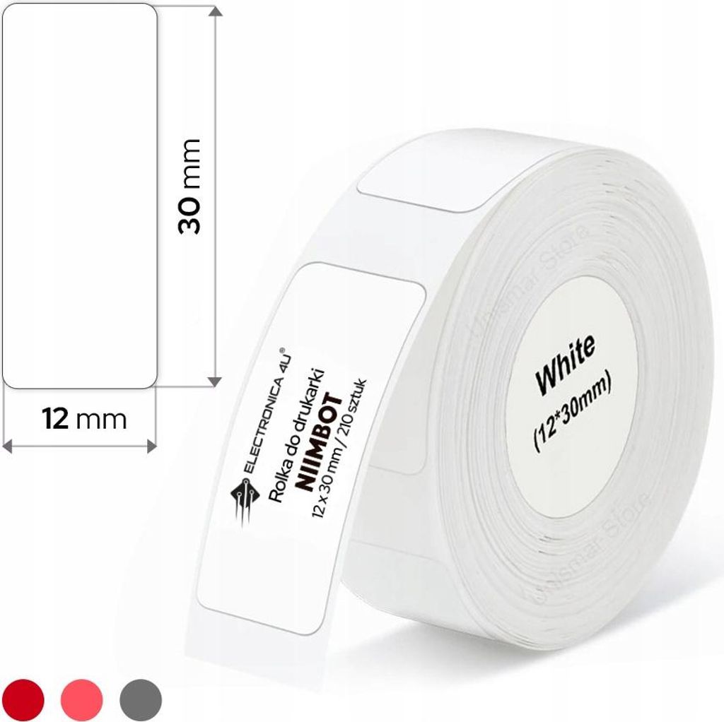Niimbot etikety RP 12x30mm 210 ks biela na D11 a D110 Obrázok produktu 