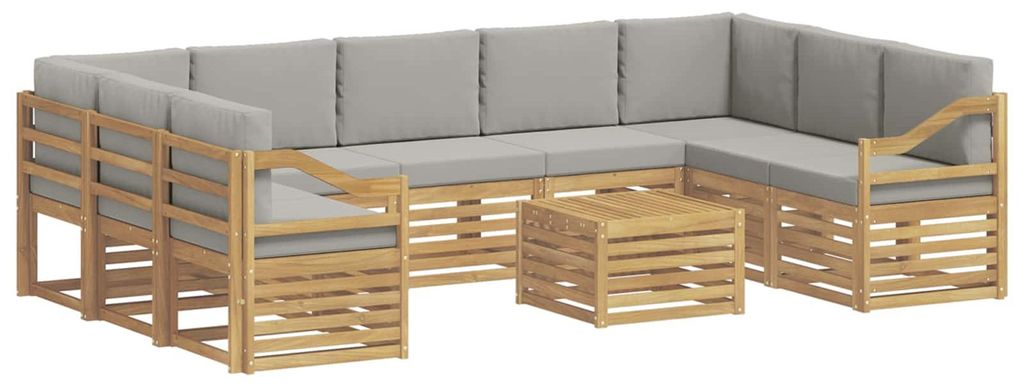 vidaXL Sofagarnituren 10 pcs Weiß und Hellgrau 59 x 59 x 37 cm