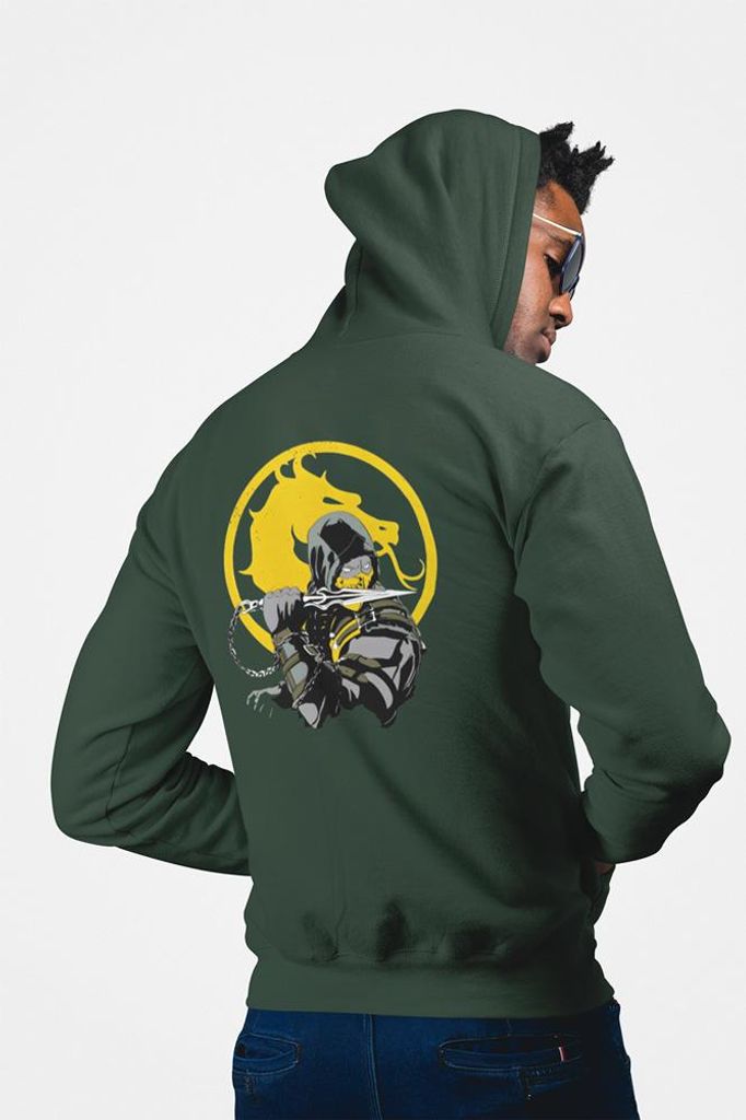D&B Uni Hoodie ZIPMO00036 Mortal Kombat Waldgrün-Größe M