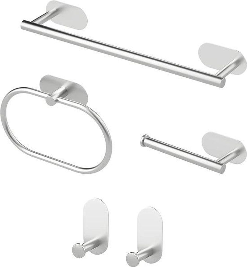 5-teilig Badkamer-Accessoires-Kit aus Edelstahl, Handtuchhalter für Badezimmer und Küche