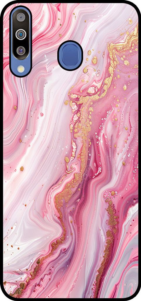 Smartphonica Handytasche geeignet für Samsung Galaxy M30 mit Marmordruck - TPU zurück Abdeckung Fall Marmor Design - Pink