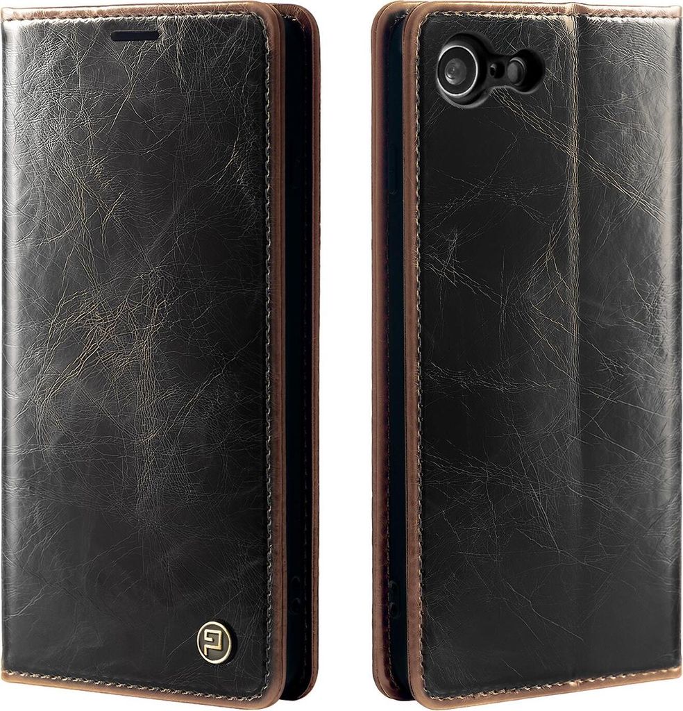 Handyhülle für Apple iPhone 7 / 8 / SE 2020 Kunstleder Flip Cover Hülle RFID Schutz Case Kartenfach Farbe: Dunkelbraun