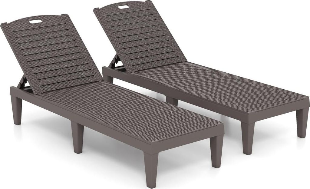 2-teiliges, verstellbares Sonnenliegen-Set, wetterfest, Produktbild 