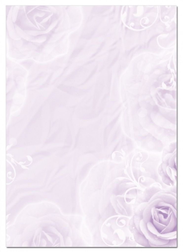 Motiv Briefpapier (Violett-Blumen-5010, A4, 100 Blatt). Einseitig bedrucktes Briefpapier, beschreibbar, für alle Drucker/Kopierer geeignet