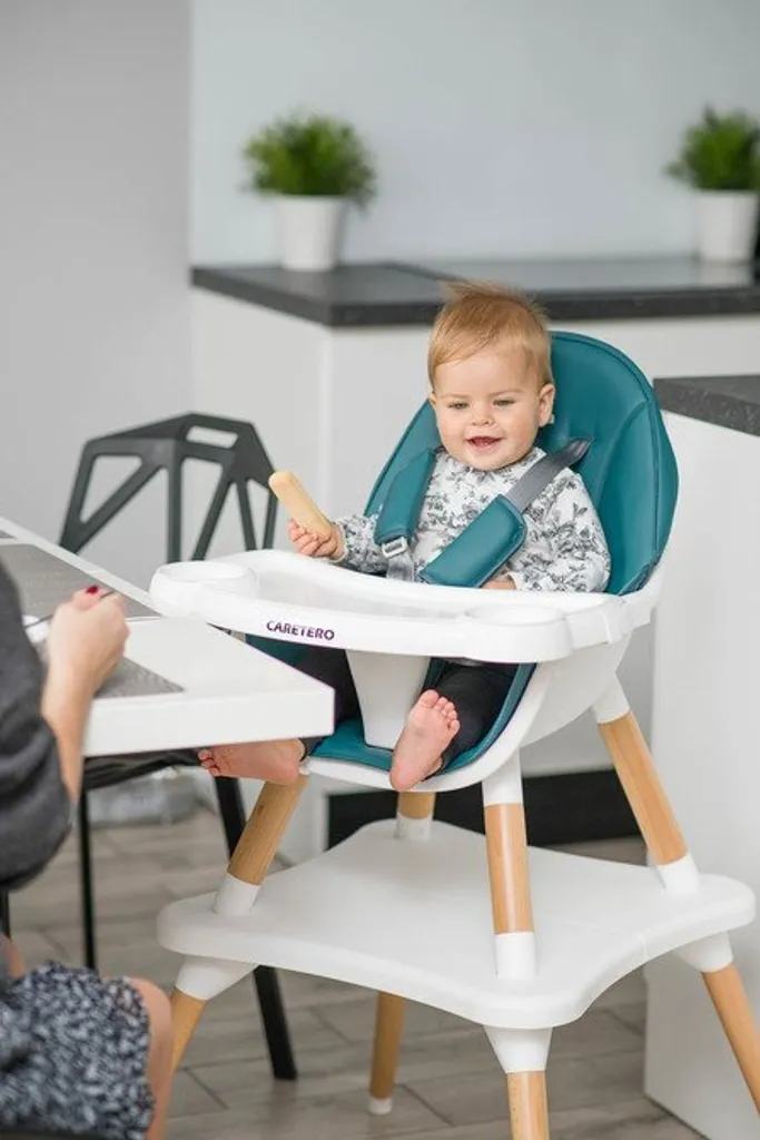 Seggiolone Design Scandinavo Caretero Tuva Verde Scuro 2in1 - 18