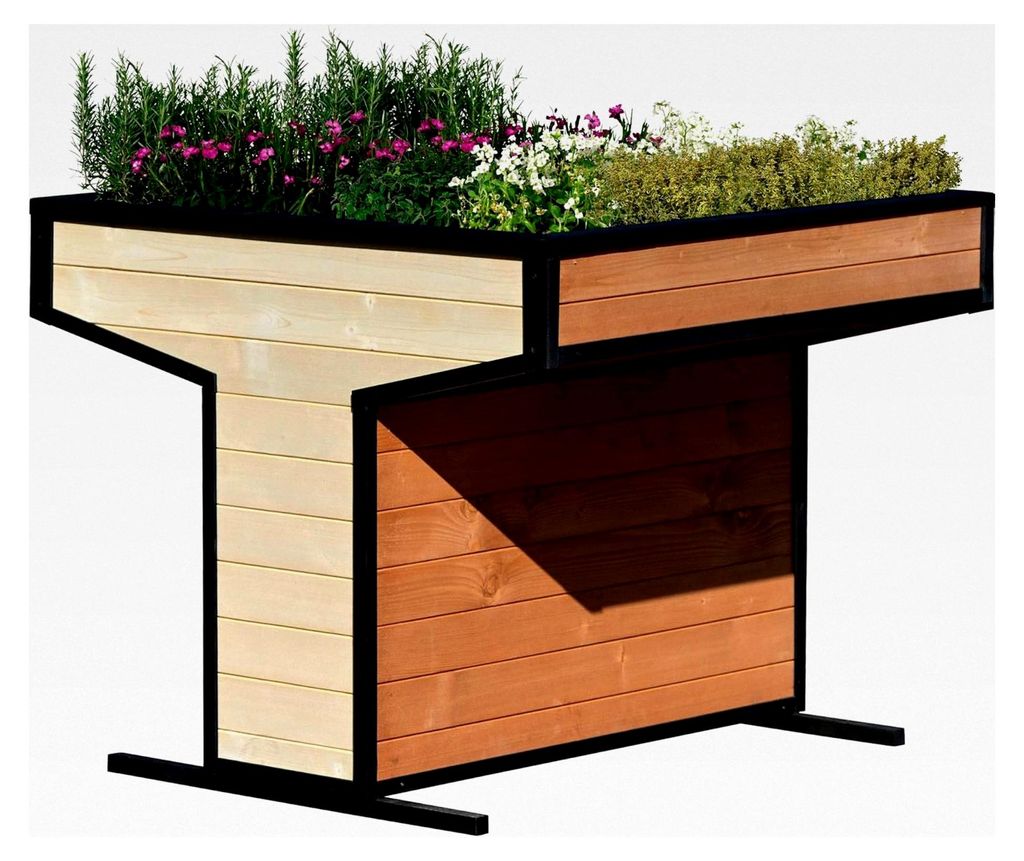Hochbeet Wheely Gr. XXL für Rollstuhlfahrer - Großes Salatbeet aus Holz für den Garten - Wetterfestes Kräuterbeet mit Innenvlies