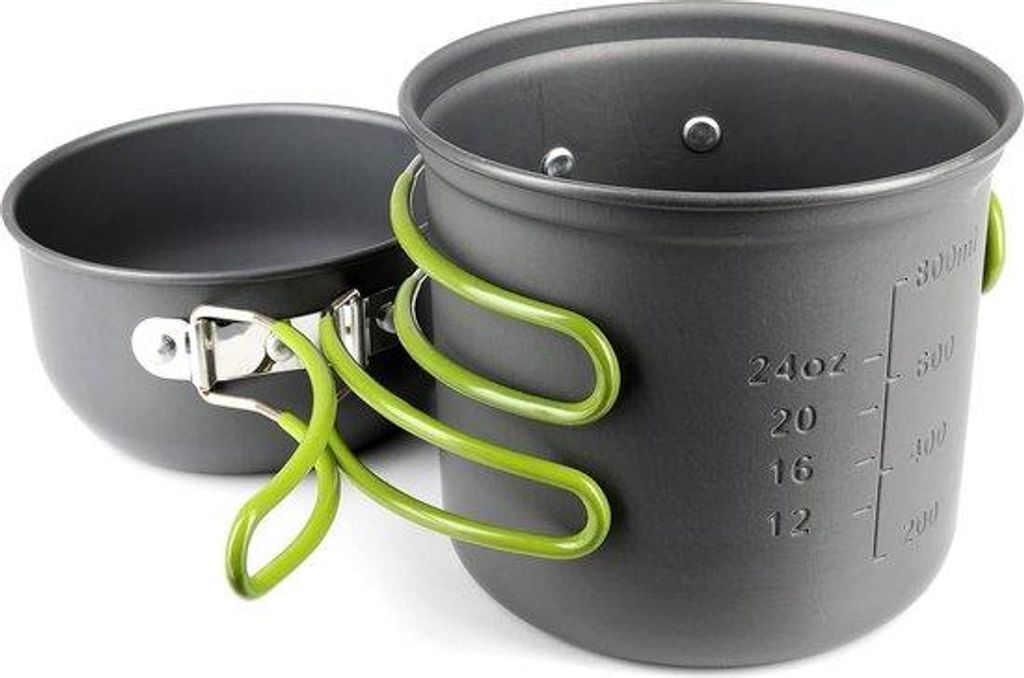 Kompakte 2-teilige Aluminium-Kochgeschirr-Set für Outdoor
