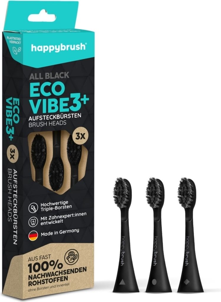 ECO VIBE 3 Aufsteckbürsten (schwarz)