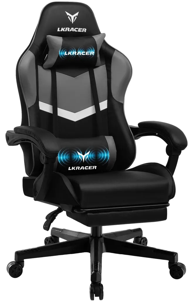 Fauteuil gaming gris design ergonomique et accoudoirs réglables G-700