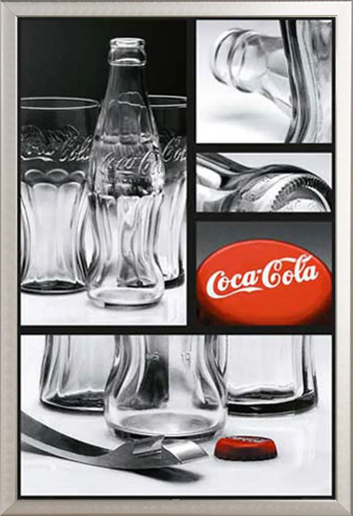 Décoration murale Coca Cola pour salon avec cadre Shinsuke en argent