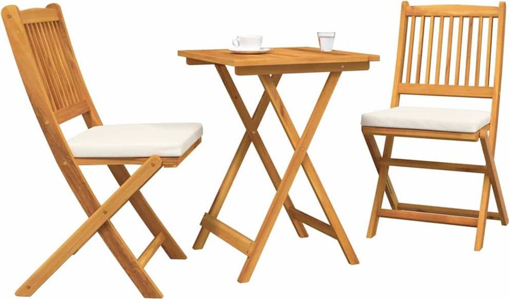 vidaXL Garten Bistro Set 3 pcs Braun Massivholz Akazie