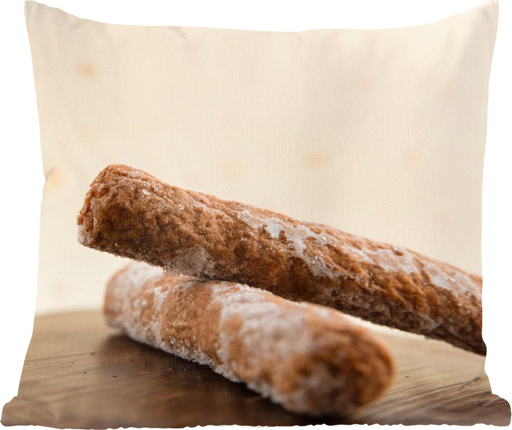 MuchoWow Zierkissen Sofakissen Wohnzimmer Dekokissen 45x45 cm Zwei gefrorene holländische Frikandellen - Schlafpolster - Polster für das Sofa