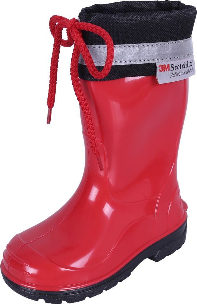 Rote Gummistiefel Regenstiefel Regenschuhe für Kinder bequem rutschfest rückstrahlend KIM LEMIGO 26 EU / 8.5 UK