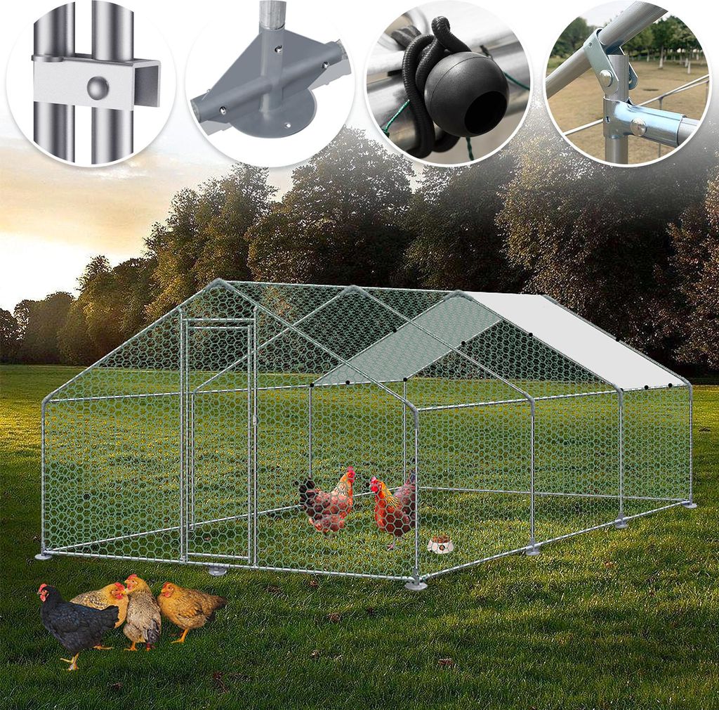 XINZI kurník 3x6x2m pro volný výběh - pozinkovaný ocelový Obrázek produktu 