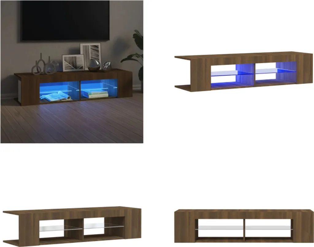 Porta TV vidaXL 135x39x30 cm Rovere Marrone LED | Design Essenziale