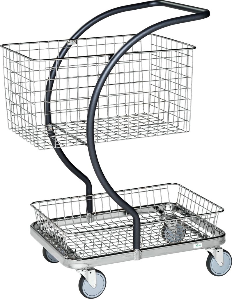 Kongamek C-Line Tischwagen in grau mit 2 Körben 595x360mm Ladefläche