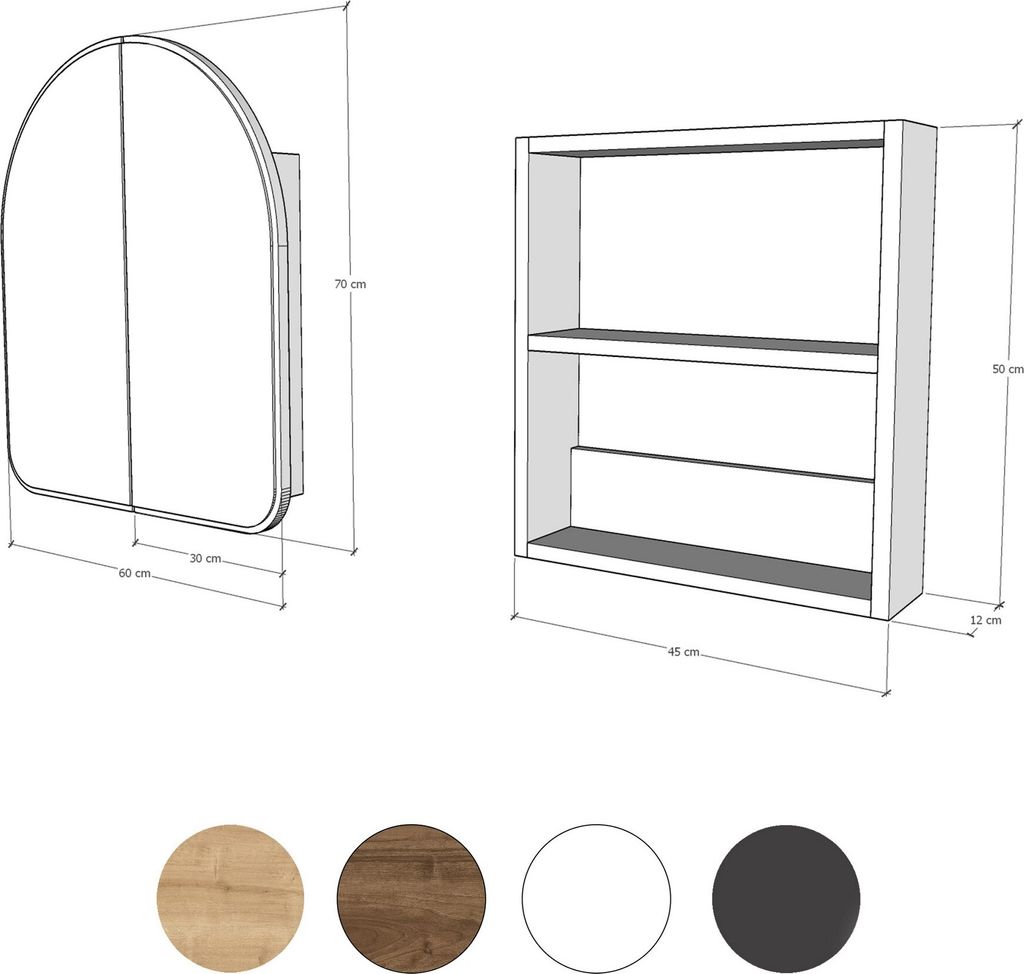 Skye Decor, Hope Cabinet - Beige, Badezimmerschrank, Beige, Produktbild 4