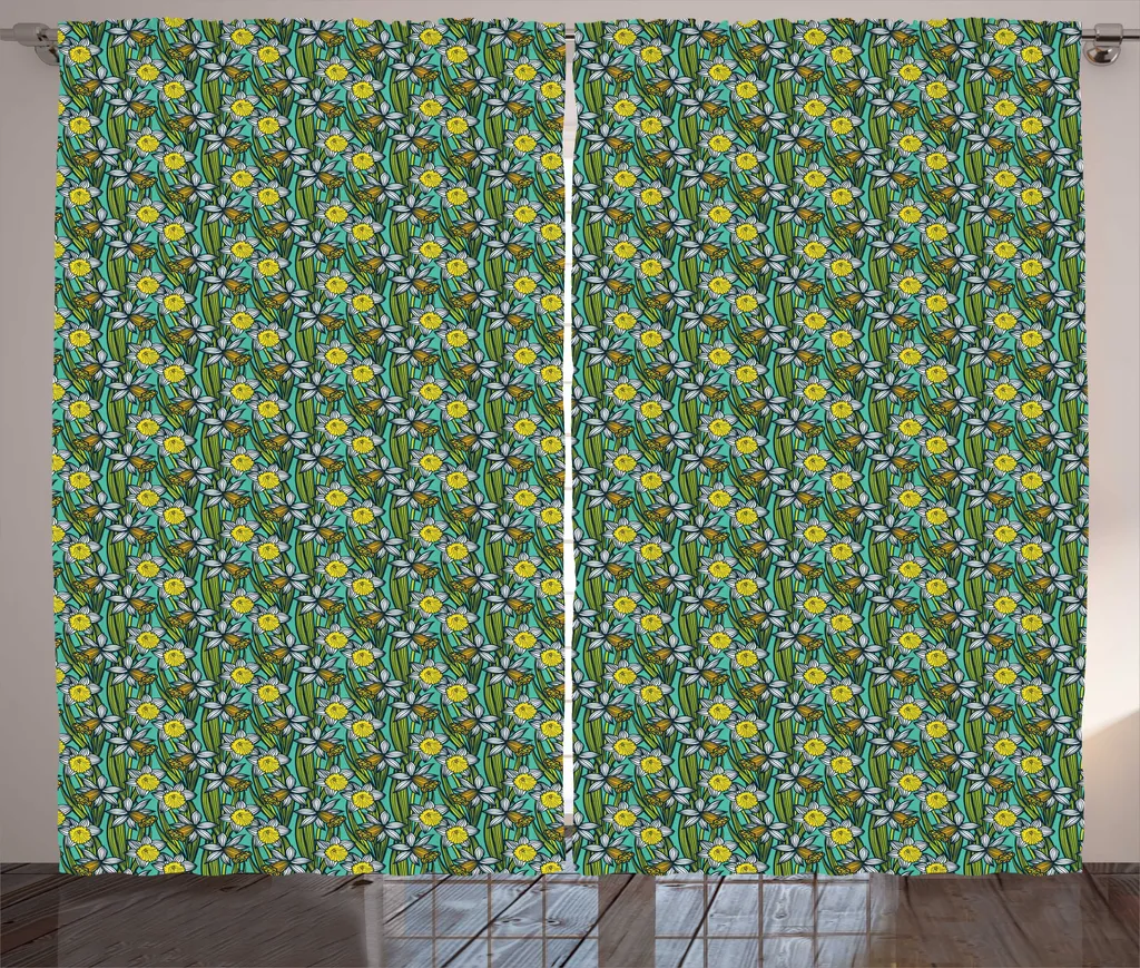 Rideau Prêt à Poser pour Cacher le Vis-à-vis Motif Fleurs 280x225