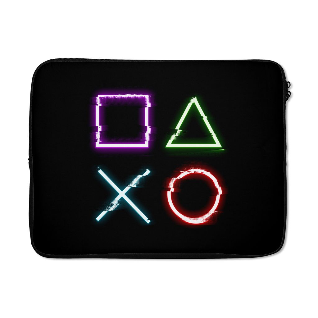 MuchoWow Laptop Hülle 17 Zoll Laptoptasche Spiel - Controller - Tasten - Zipper - Schutzabdeckung