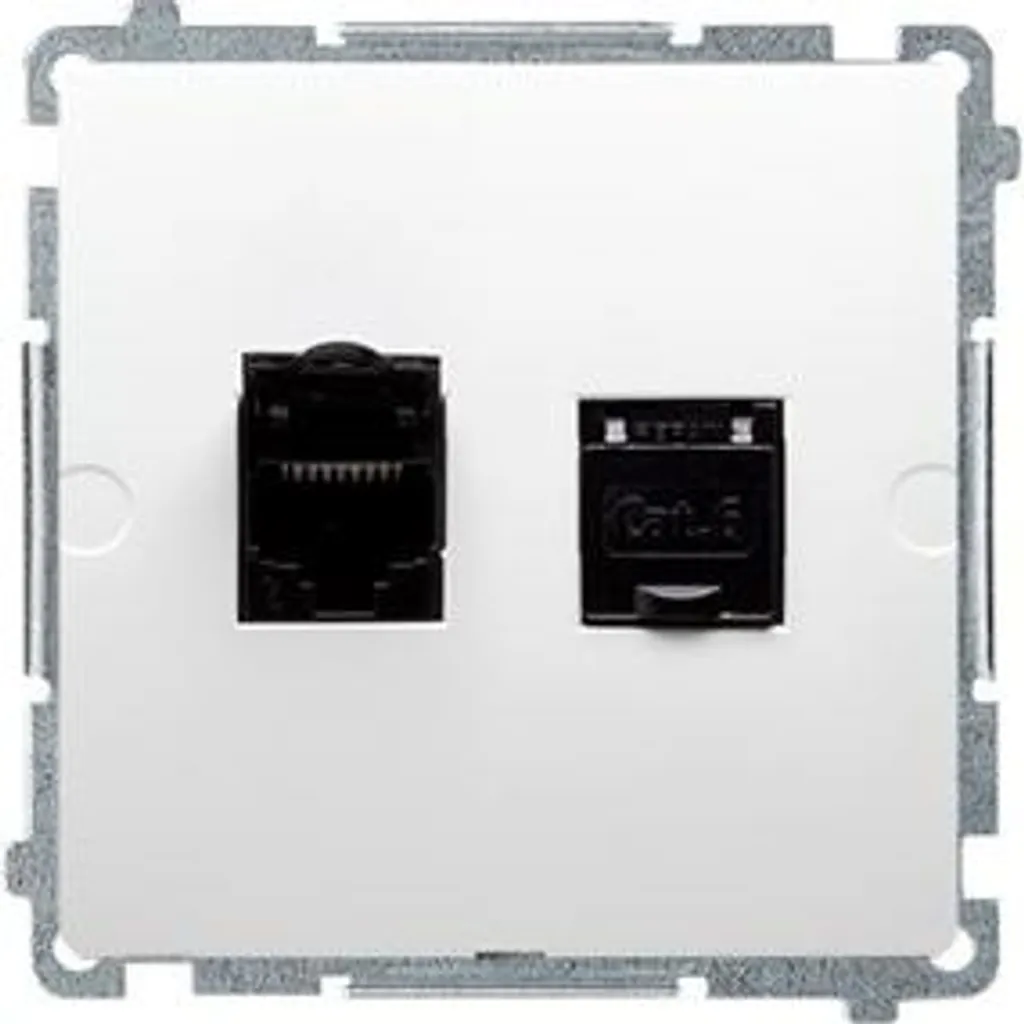 Plaque interrupteur blanche Kontakt-Simon BM62.01/11 75x75mm pour salon