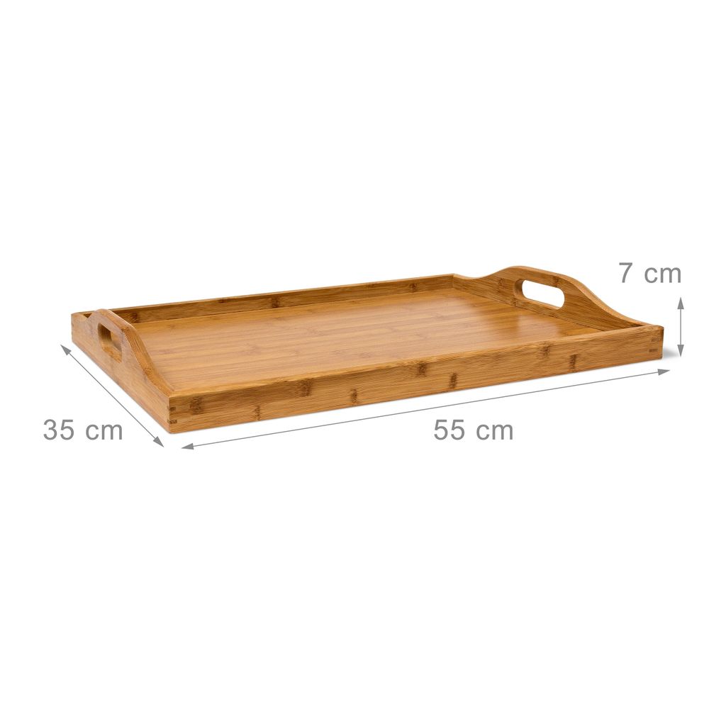 Relaxdays Tabletttisch, Bambus, HxBxT: 63,5 x 55 x 35 cm,