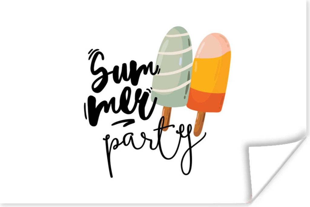 MuchoWow Poster Eiscreme - Sommer - Grau 120x80 cm - Bilder