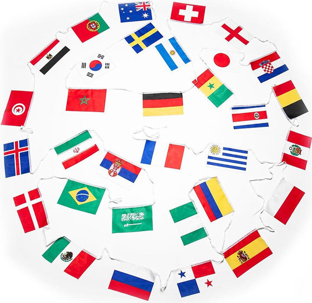 Fahnengirlande sportliche Events 32 Flaggen 10m