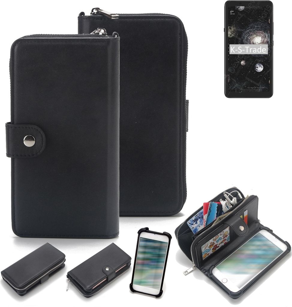 K-S-Trade 2in1 Handyhülle Schutzhülle kompatibel mit HiSense A5 Pro CC & Portemonnee Cover Handy Hülle Case Etui Geldbörse Wallet Bookstyle