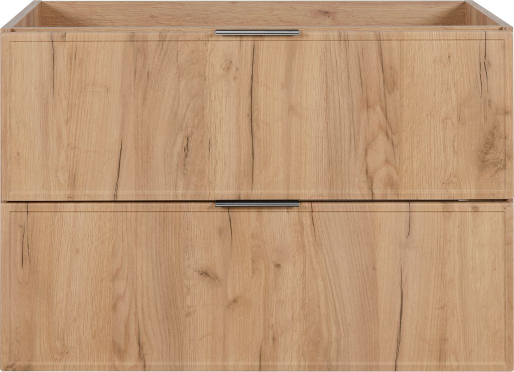 Badezimmerschrank Eiche Craft + silbener Griff, 46 x 80 x 57 cm