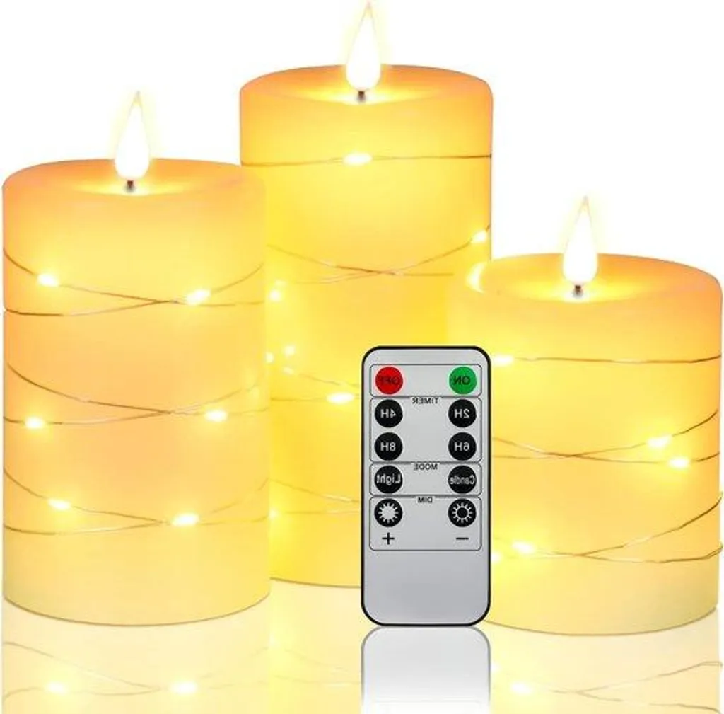 Bougies sans flamme à piles : éclairage d'ambiance avec minuterie 24 heures