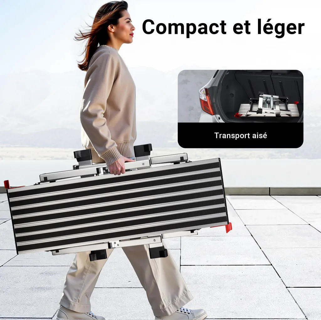 Plateforme Aluminium Antidérapante Wiltec avec Surface de Marche 95x30