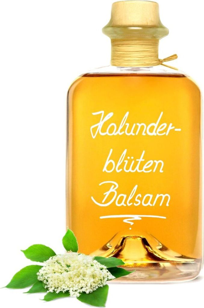 Holunderblüten Balsam Essig - Spezialität 0,5L mit herrlicher Holundernote 5% Säure vegan Holunder Blüten