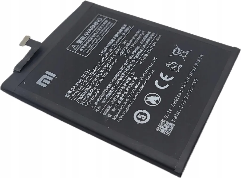 Batterie de remplacement BN31 compatible Xiaomi Redmi Note 5