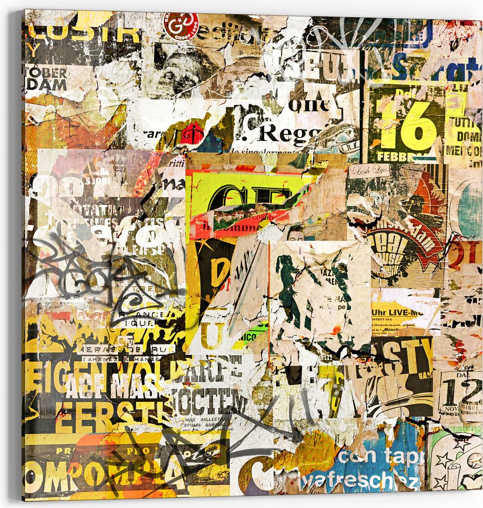 DEQORI Glasbild Acryl 50x50 cm 'Urbanes Kaleidoskop' Wandbild Bild modern Deko