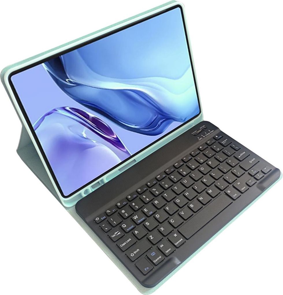 Mobigear Keys iPad 10 (2022) Hülle QWERTY Bluetooth Tastatur Klapphülle + Stifthalter - Grün