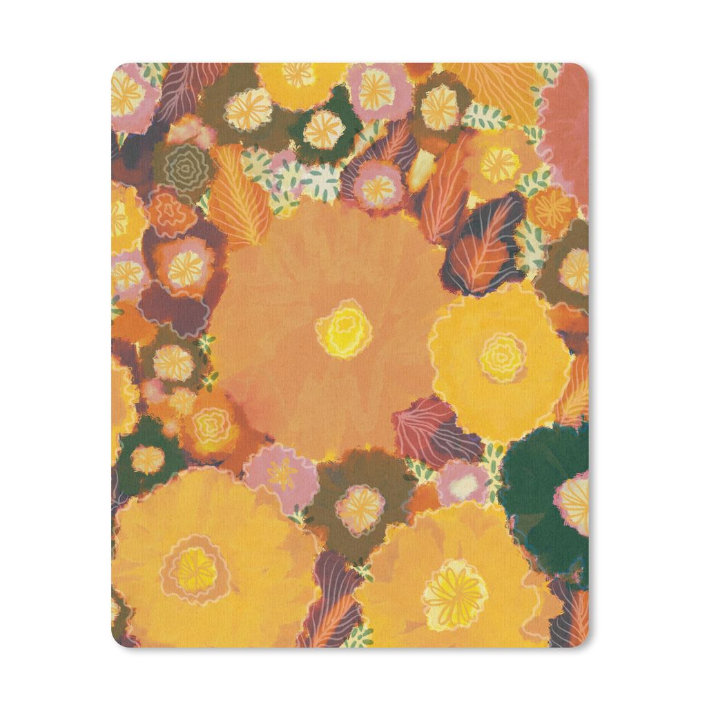 MuchoWow Mauspad Mousepad Blumen - Gelb - Farbenfroh - Pflanzen - Hippie 30x40 cm - Mousepads - Maus Mat - Pad - Mausunterlage - Mausmatten