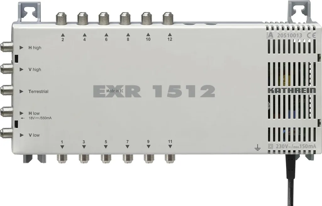 Commutateur Kathrein EXR 1512 pour corriger les pertes de signal SAT
