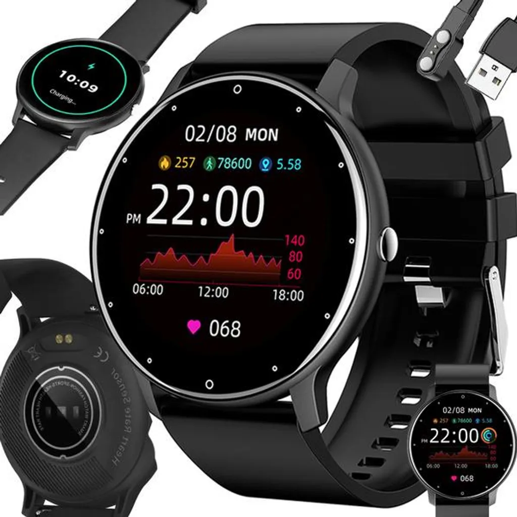 Smart Watch ZL02 Verk 06337 Nero - Fitness Tracker Professionale