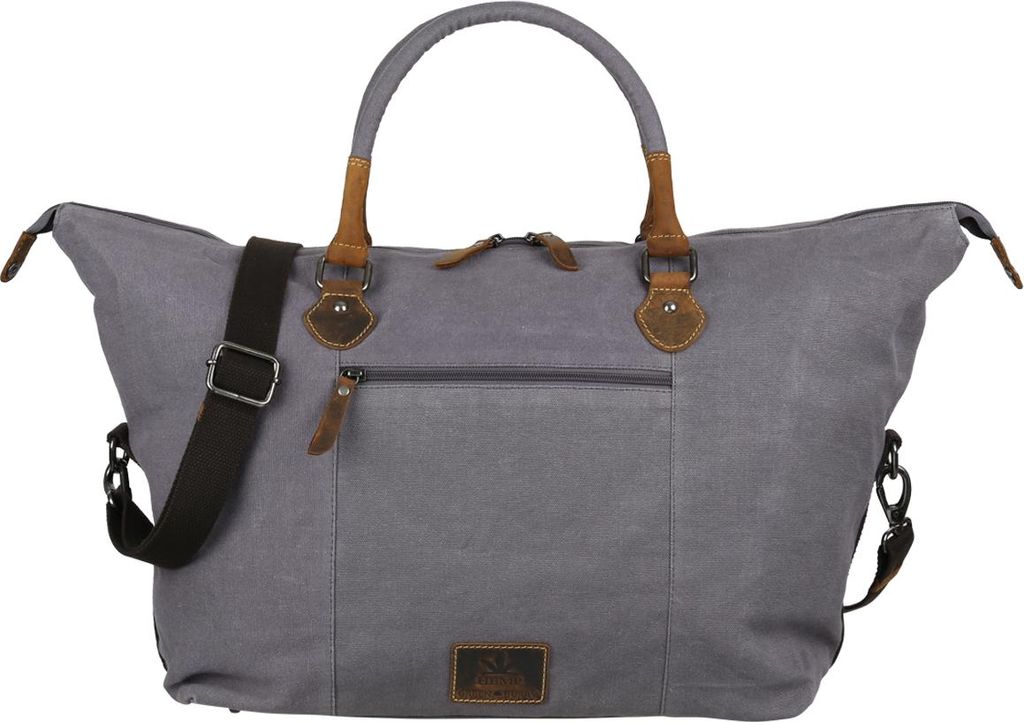Greenburry Vintage Hemp Travelbag Canvas Reisetasche Sporttasche 5920, Farbe:Light Grey